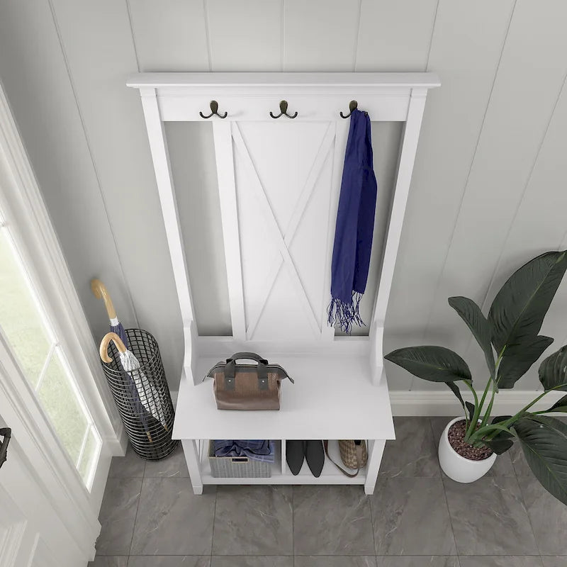 Meuble d'entrée avec banc de rangement pour chaussures
