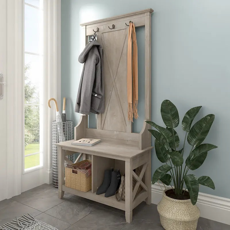Meuble d'entrée avec banc de rangement pour chaussures