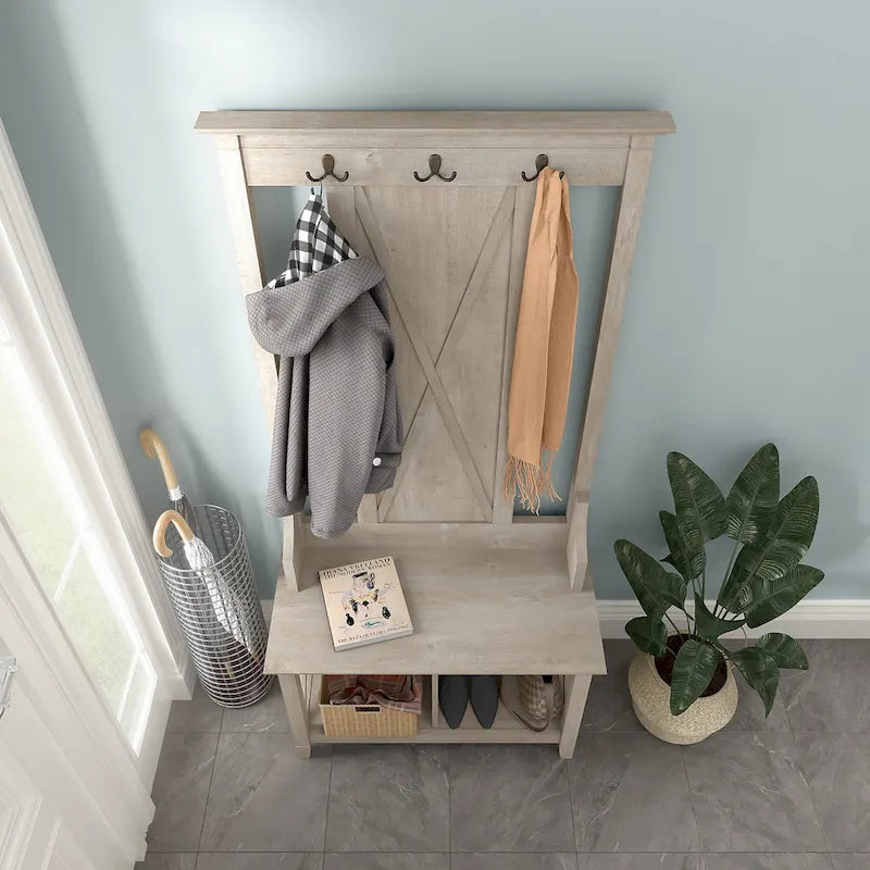 Meuble d'entrée avec banc de rangement pour chaussures