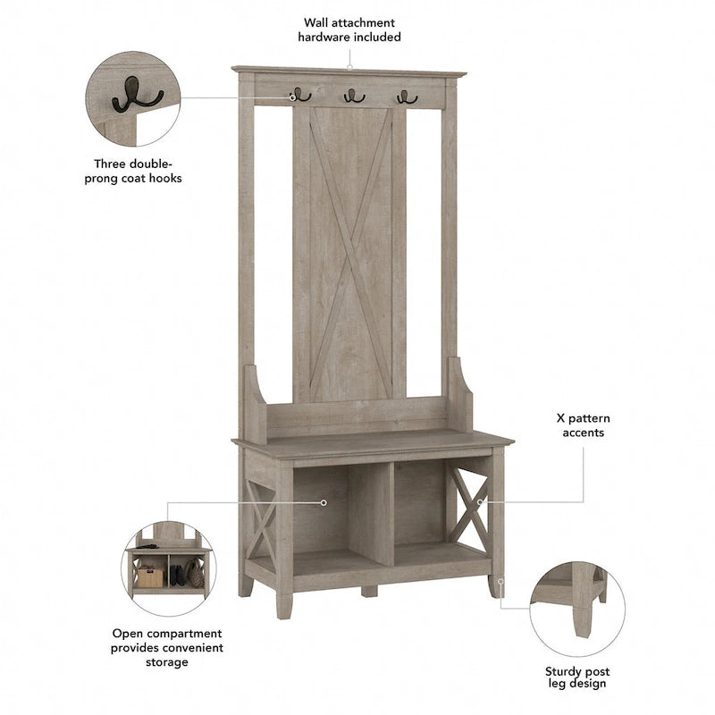 Meuble d'entrée avec banc de rangement pour chaussures