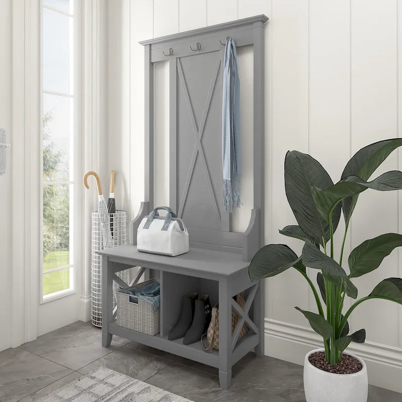 Meuble d'entrée avec banc de rangement pour chaussures
