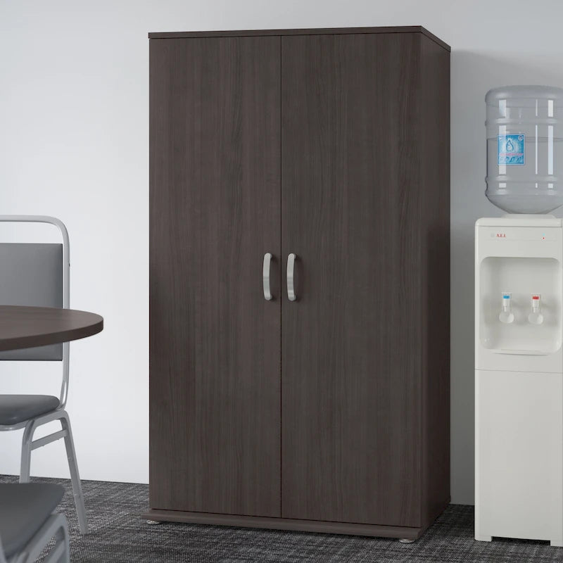 Armoire de rangement haute avec portes et étagères