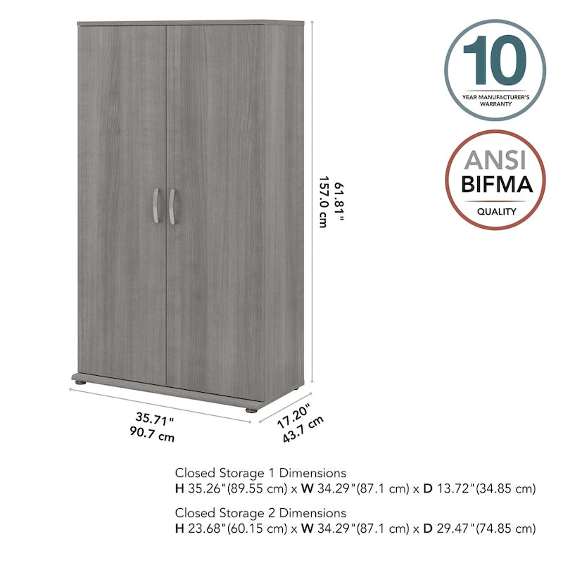 Armoire de rangement haute avec portes et étagères
