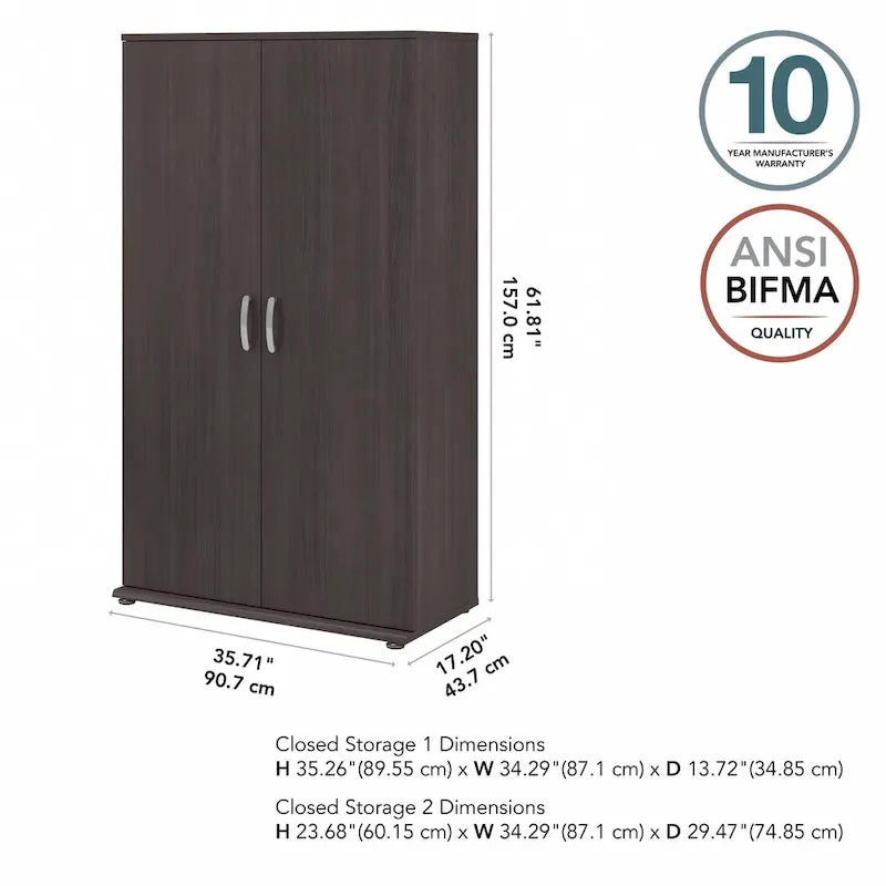Armoire de rangement haute avec portes et étagères