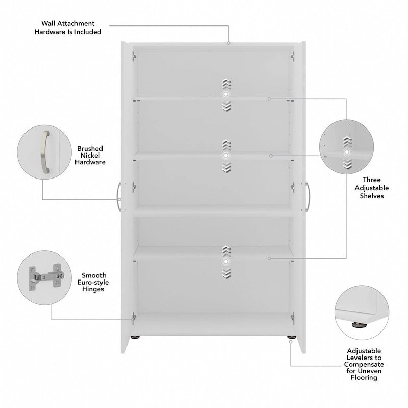 Armoire de rangement haute avec portes et étagères