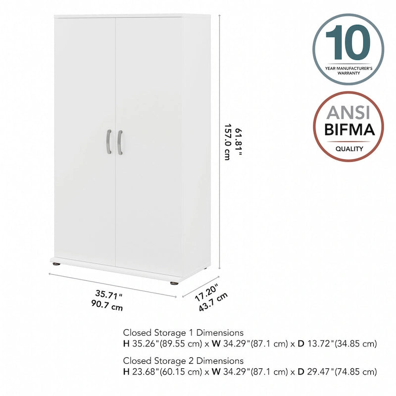 Armoire de rangement haute avec portes et étagères