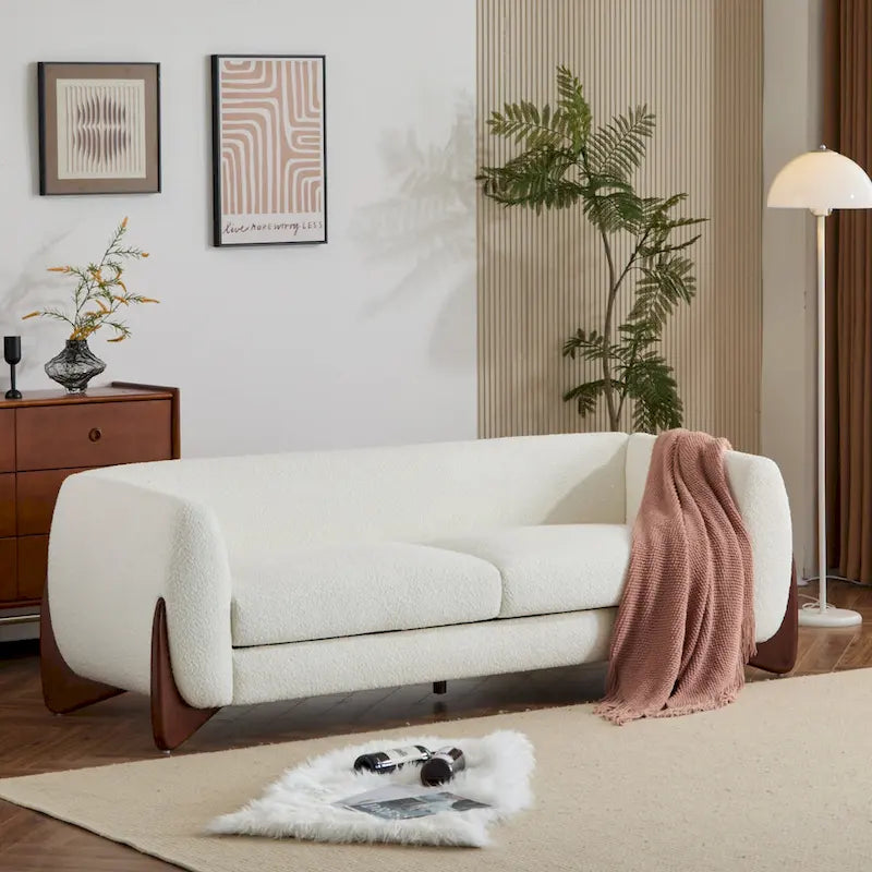 Alma Upholstered Boucle 3-Seat Sofa by Christopher Knight Home