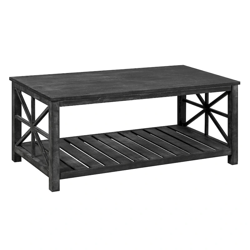 Table basse de ferme moderne de 47 po avec étagère de rangement