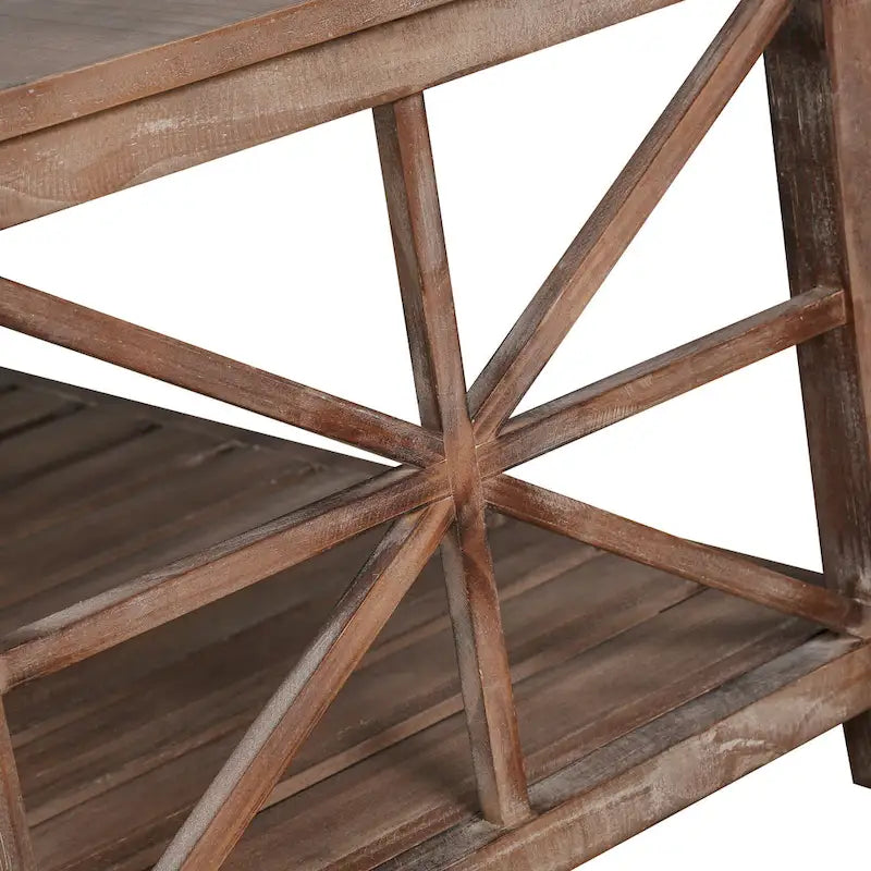 Table basse de ferme moderne de 47 po avec étagère de rangement