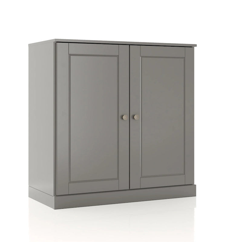 Meuble de salle de bain 100 % bois massif 81 cm avec portes pleines, 2 tiroirs et étagères réglables