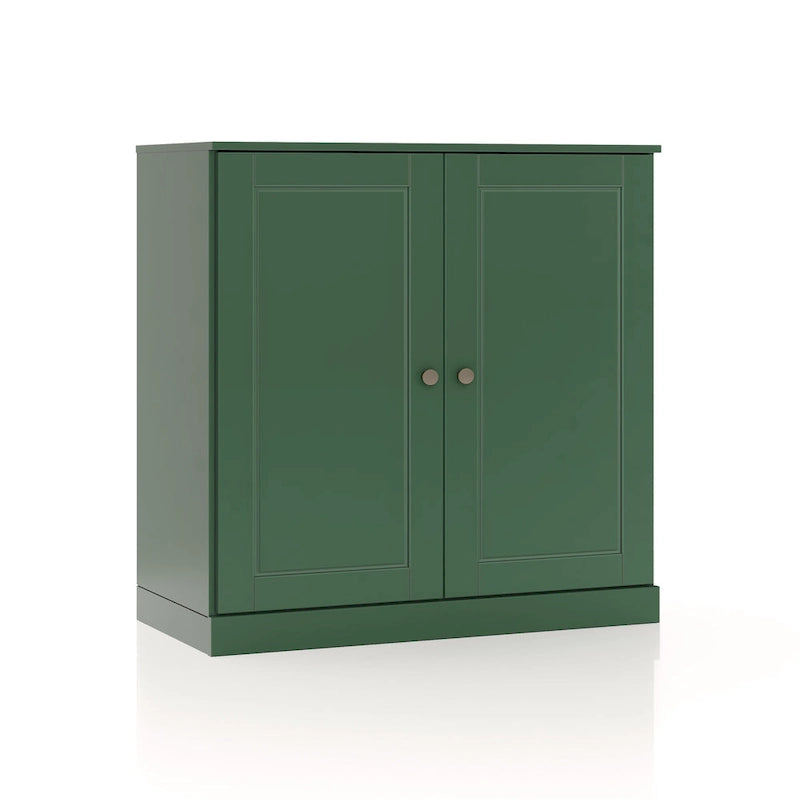 Meuble de salle de bain 100 % bois massif 81 cm avec portes pleines, 2 tiroirs et étagères réglables