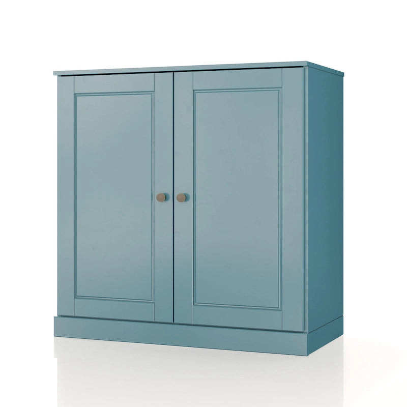 Meuble de salle de bain 100 % bois massif 81 cm avec portes pleines, 2 tiroirs et étagères réglables