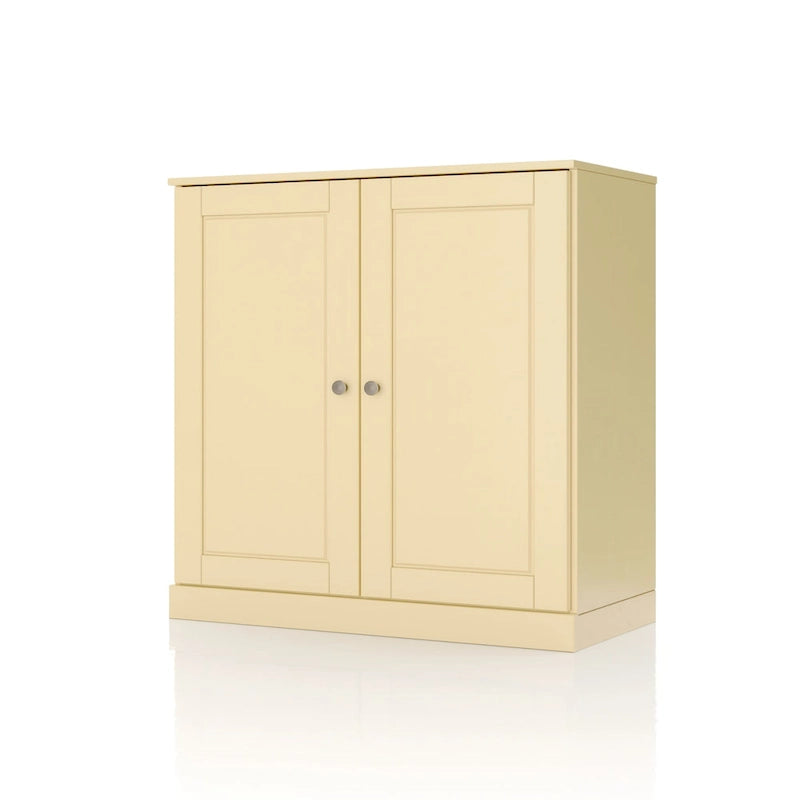 Meuble de salle de bain 100 % bois massif 81 cm avec portes pleines, 2 tiroirs et étagères réglables