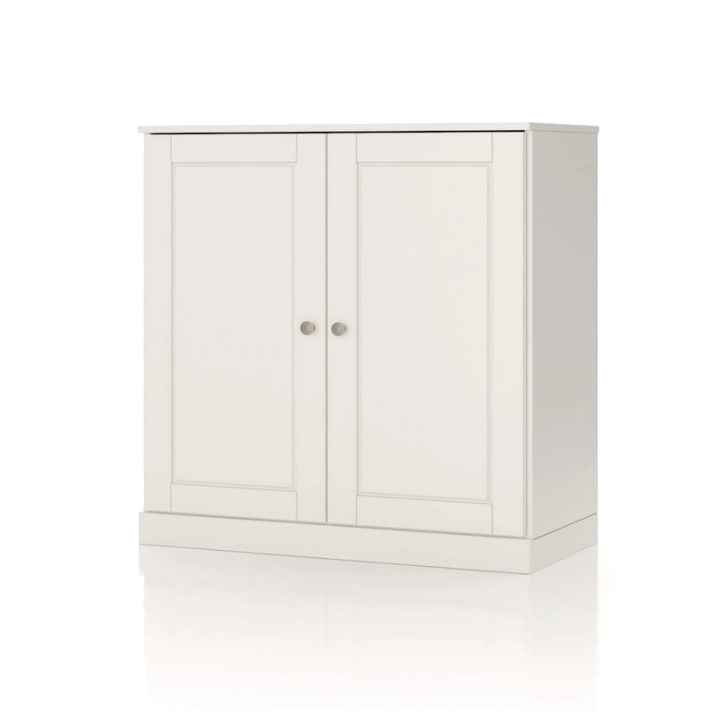 Meuble de salle de bain 100 % bois massif 81 cm avec portes pleines, 2 tiroirs et étagères réglables