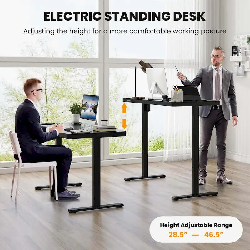 Bureau debout en verre trempé d'une seule pièce 48"x24" avec tiroirs inscriptibles