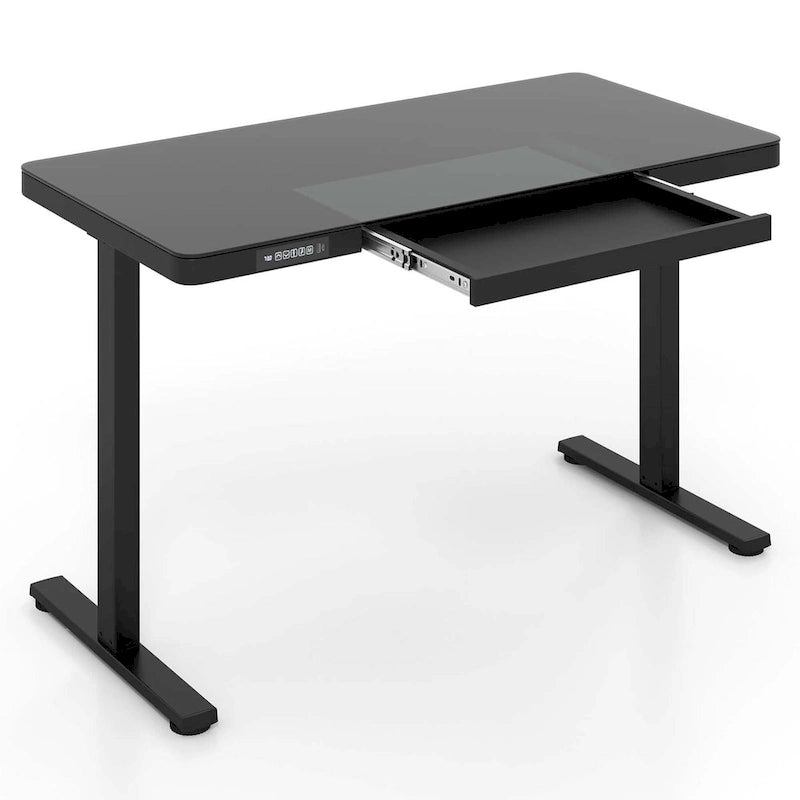 Bureau debout en verre trempé d'une seule pièce 48"x24" avec tiroirs inscriptibles