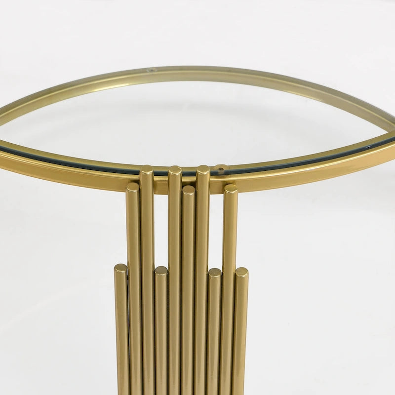 Table basse moderne Black Mirror avec finition dorée et étagère inférieure