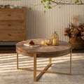 Table basse ronde rétro moderne avec pieds croisés