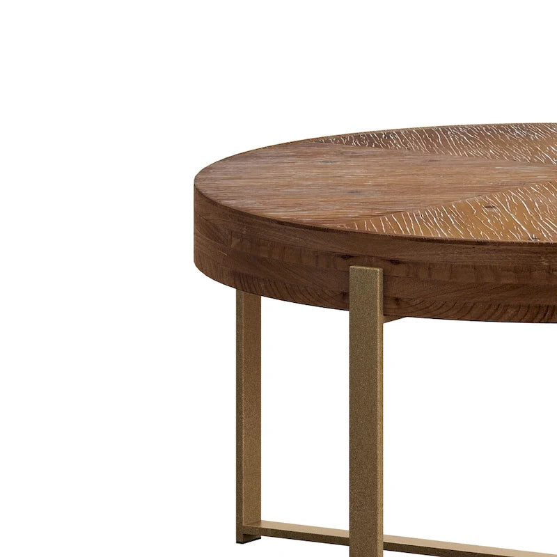 Table basse ronde rétro moderne avec pieds croisés