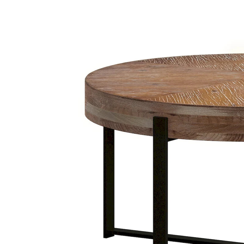 Table basse ronde rétro moderne avec pieds croisés