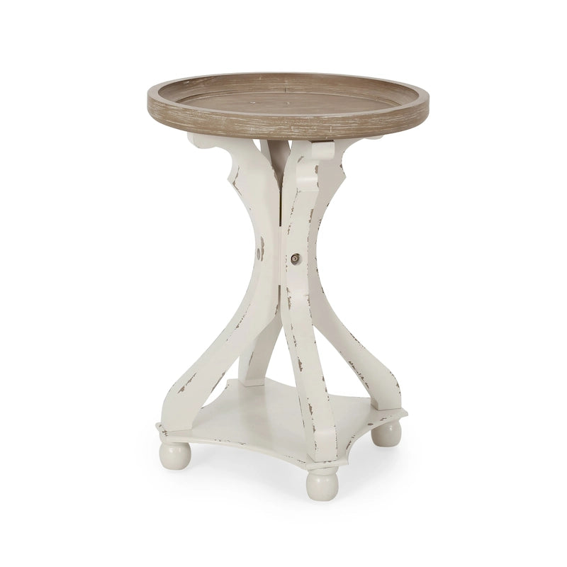 Table d'appoint ronde de style champêtre français