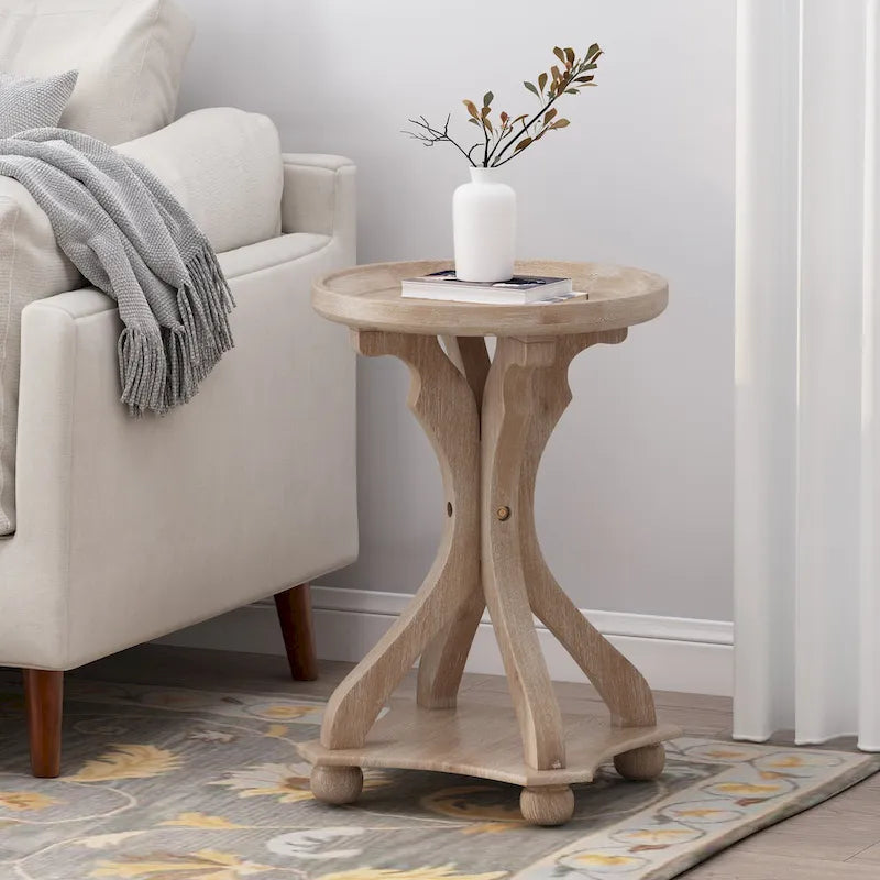 Table d'appoint ronde de style champêtre français