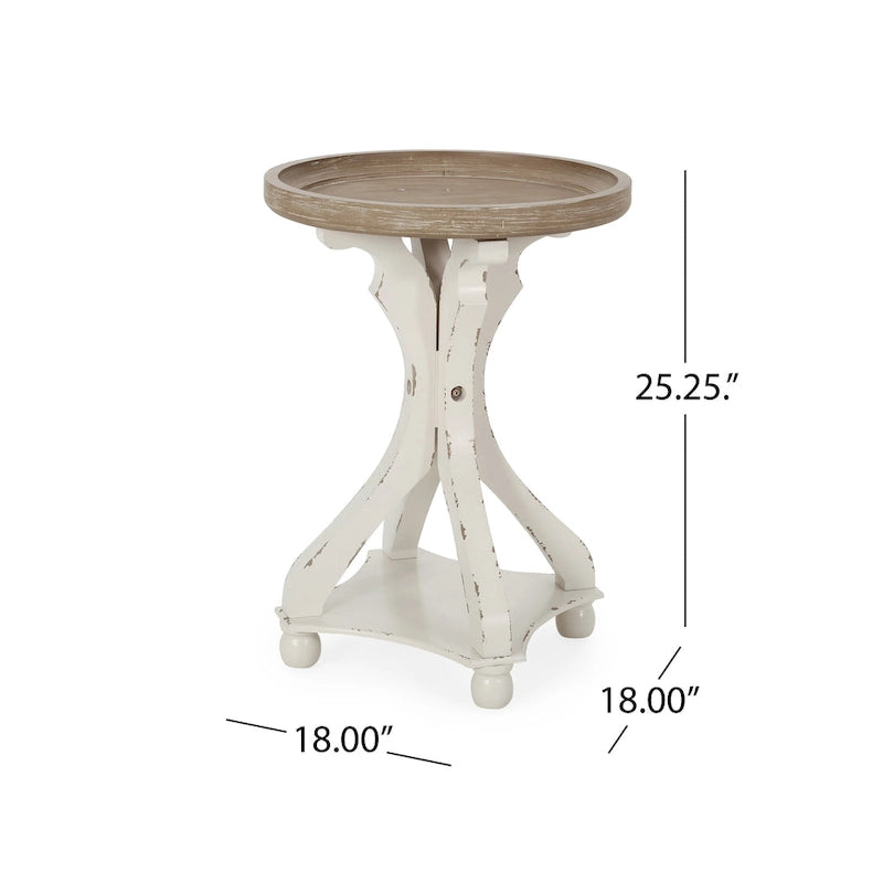 Table d'appoint ronde de style champêtre français