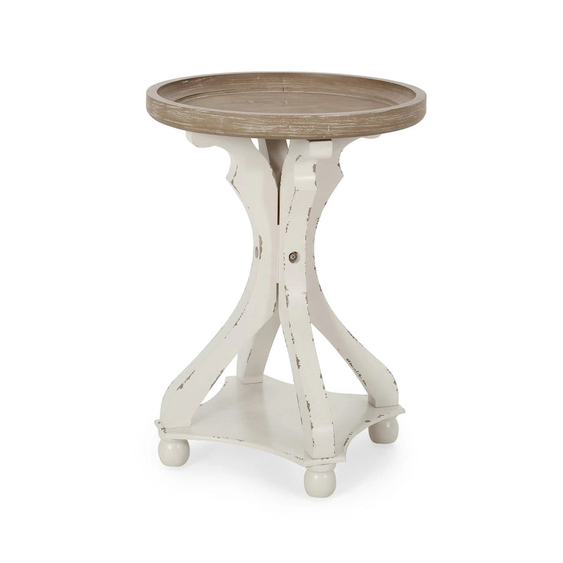 Table d'appoint ronde de style champêtre français