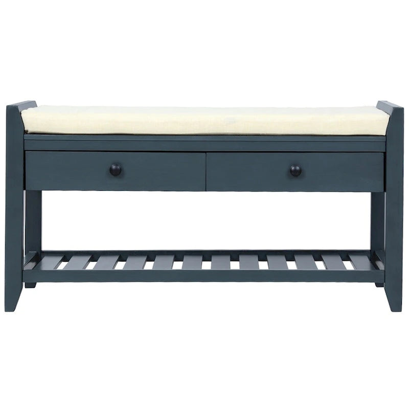 Banc de rangement multifonction avec porte-chaussures, siège rembourré et tiroirs