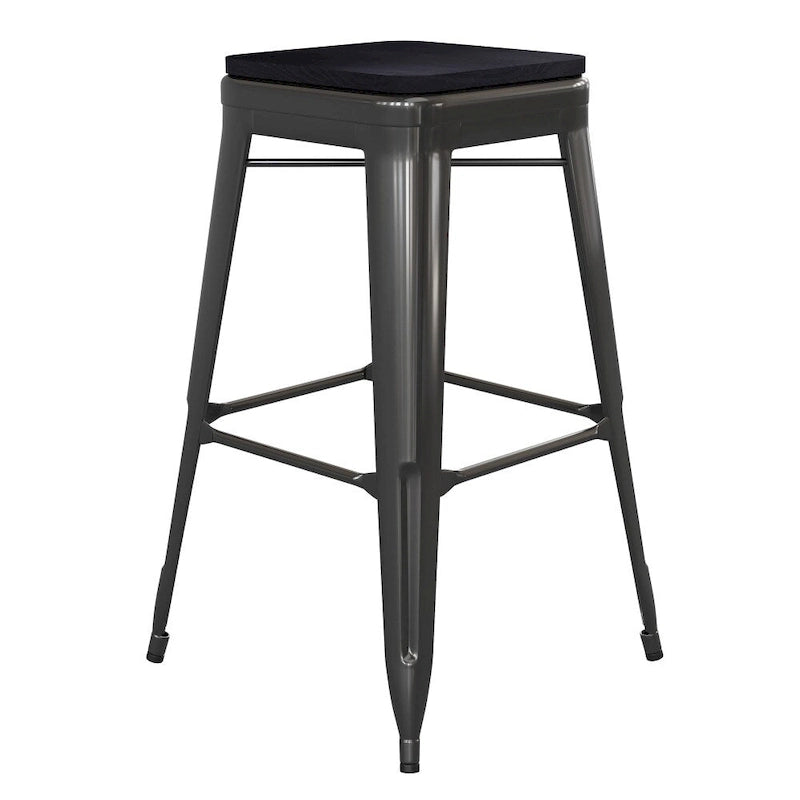 Tabouret de bar sans dossier intérieur/extérieur avec assise en résine de polyéthylène
