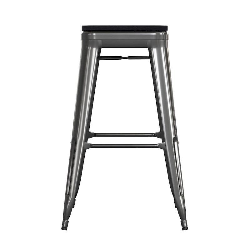 Tabouret de bar sans dossier intérieur/extérieur avec assise en résine de polyéthylène
