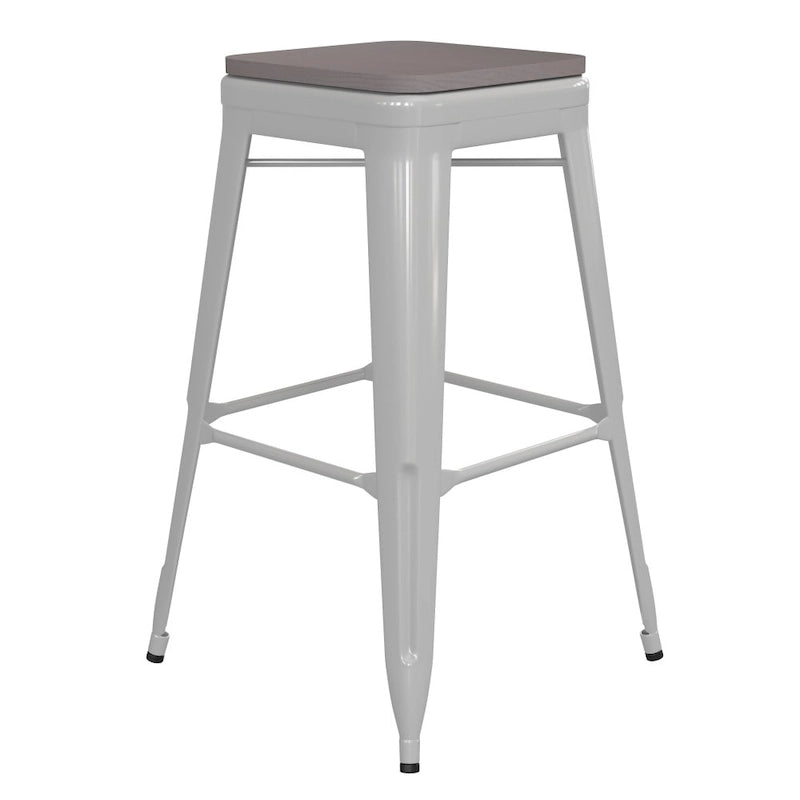 Tabouret de bar sans dossier intérieur/extérieur avec assise en résine de polyéthylène