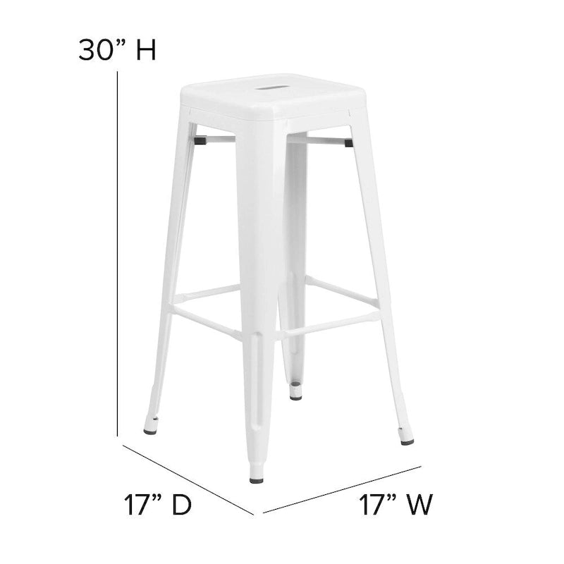 Tabouret de bar sans dossier intérieur/extérieur avec assise en résine de polyéthylène