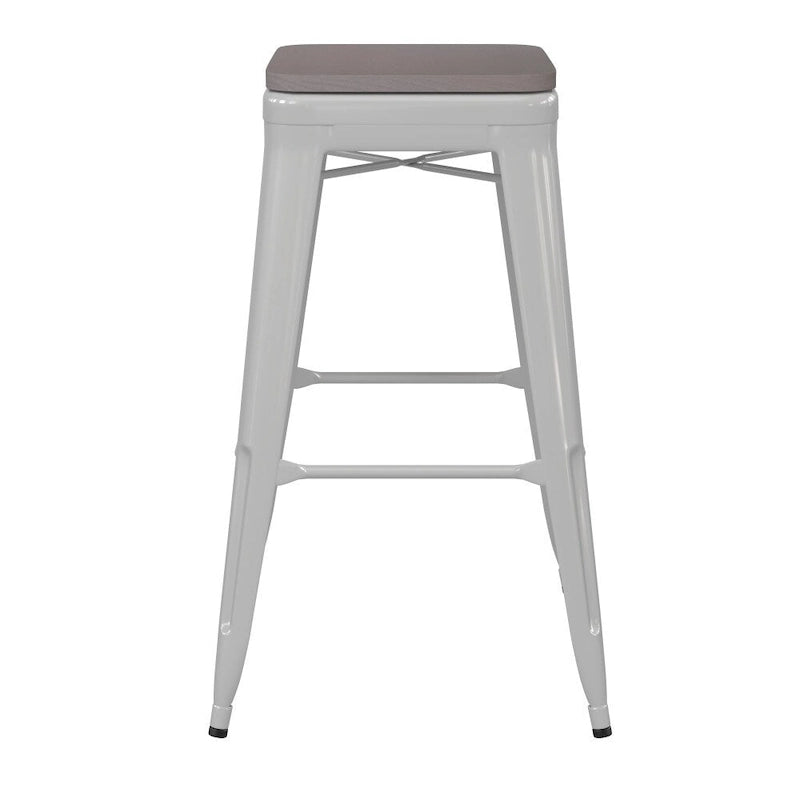 Tabouret de bar sans dossier intérieur/extérieur avec assise en résine de polyéthylène