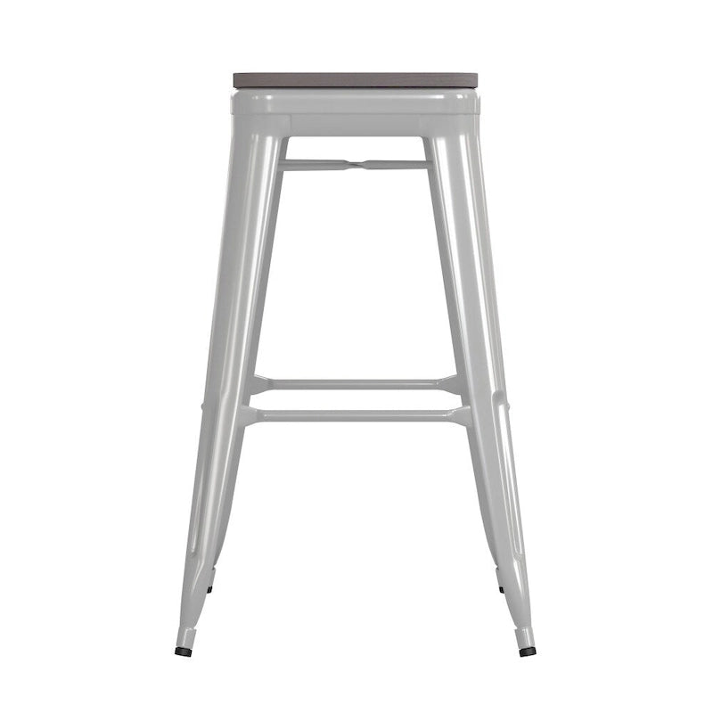 Tabouret de bar sans dossier intérieur/extérieur avec assise en résine de polyéthylène