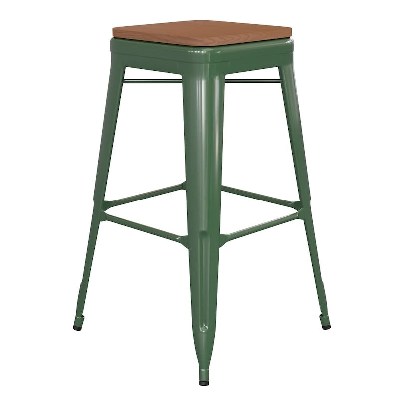 Tabouret de bar sans dossier intérieur/extérieur avec assise en résine de polyéthylène