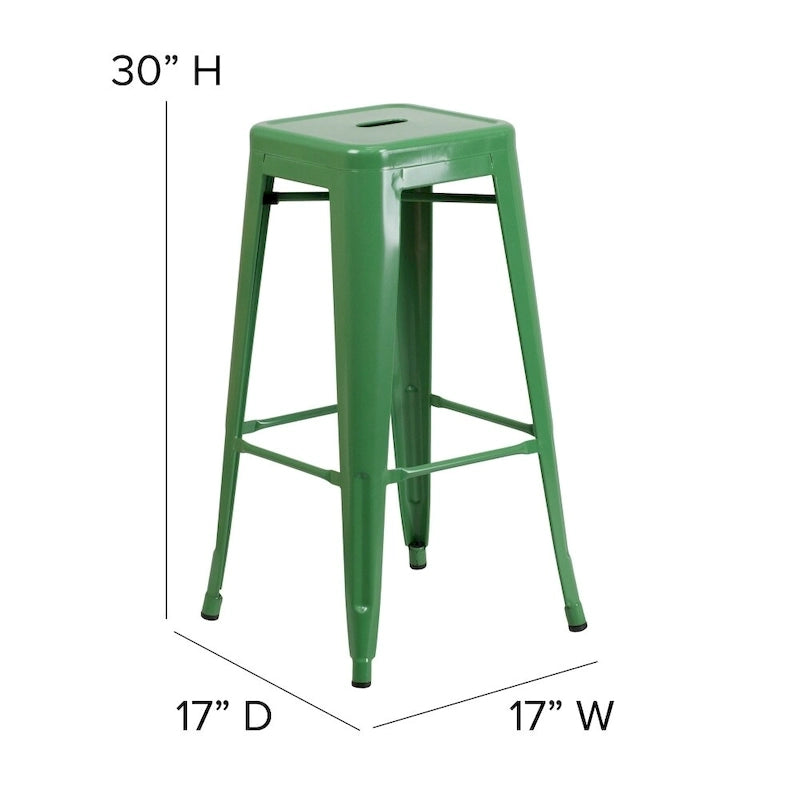 Tabouret de bar sans dossier intérieur/extérieur avec assise en résine de polyéthylène
