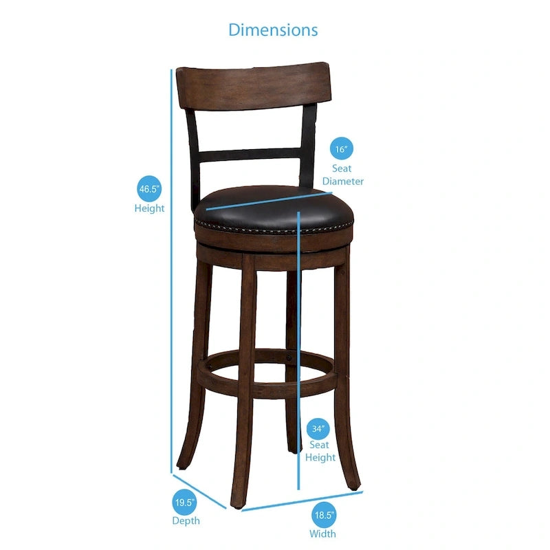 34-inch Swivel Tall Bar Stool