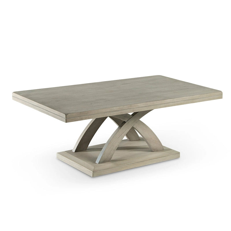 Table basse avec supports en X et base biseautée