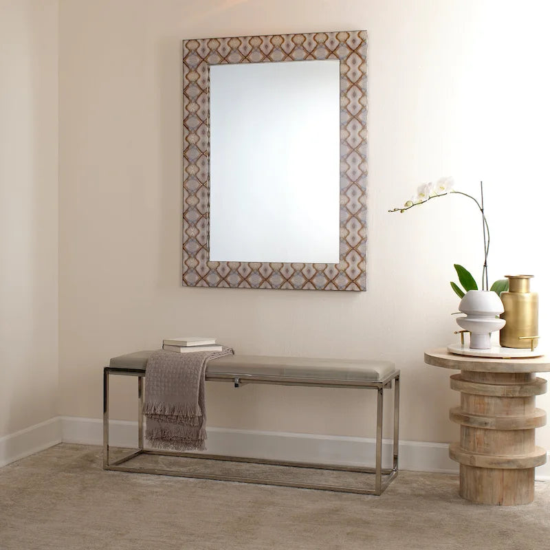 Banc en cuir, gris