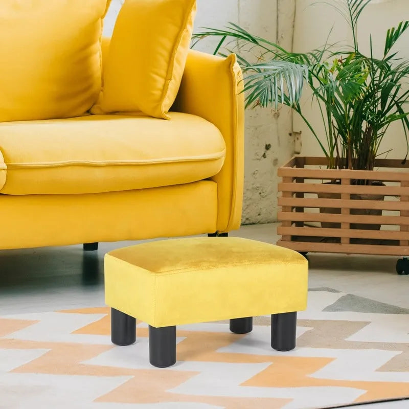 Faux Leather Ottoman Foot Rest Stool - Square Padded Seat