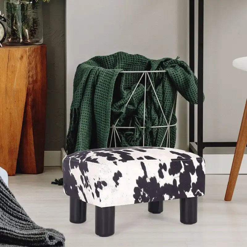 Faux Leather Ottoman Foot Rest Stool - Square Padded Seat