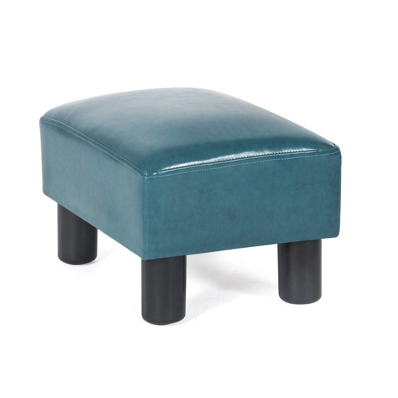 Tabouret repose-pieds ottoman en similicuir - Assise carrée rembourrée