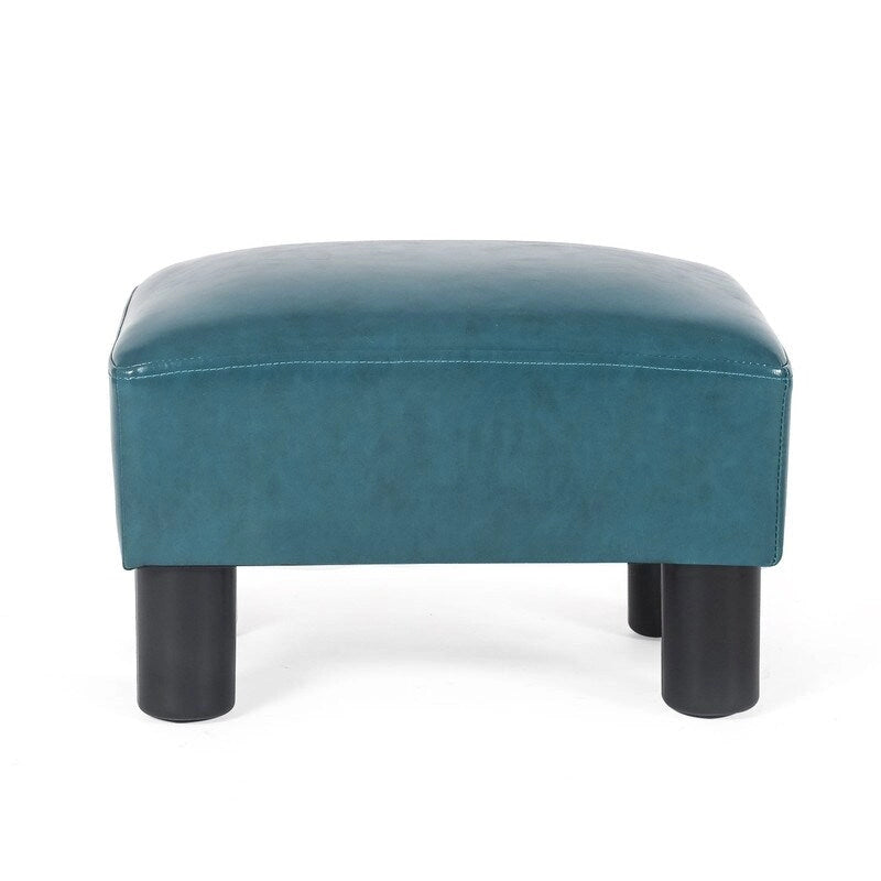Faux Leather Ottoman Foot Rest Stool - Square Padded Seat