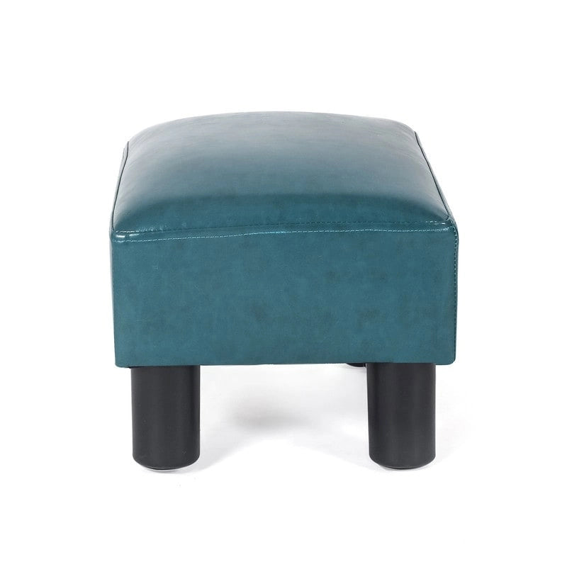 Faux Leather Ottoman Foot Rest Stool - Square Padded Seat