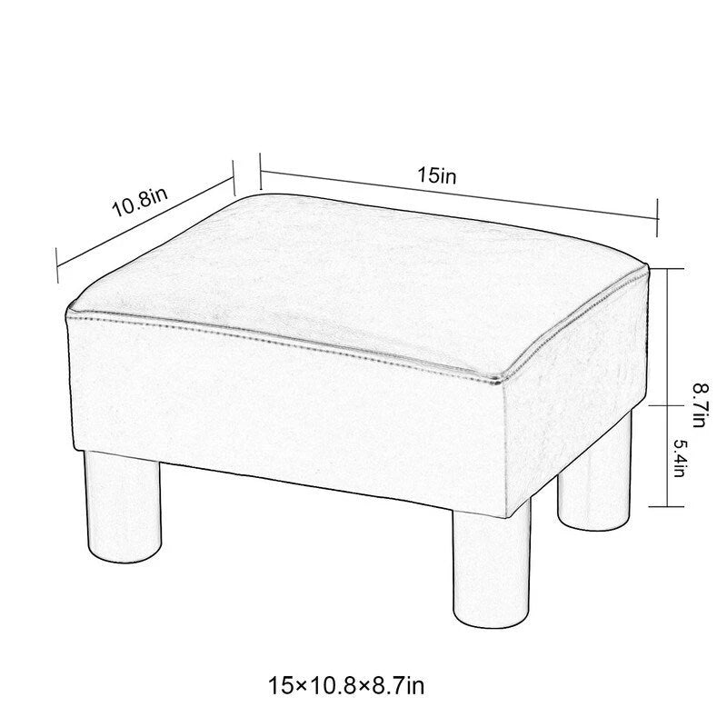 Tabouret repose-pieds ottoman en similicuir - Assise carrée rembourrée