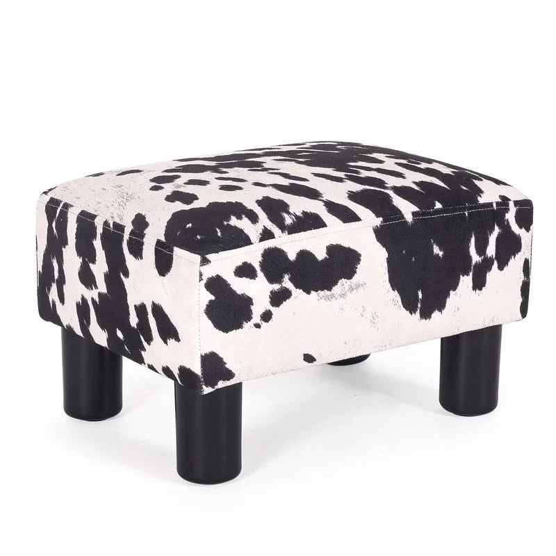 Tabouret repose-pieds ottoman en similicuir - Assise carrée rembourrée