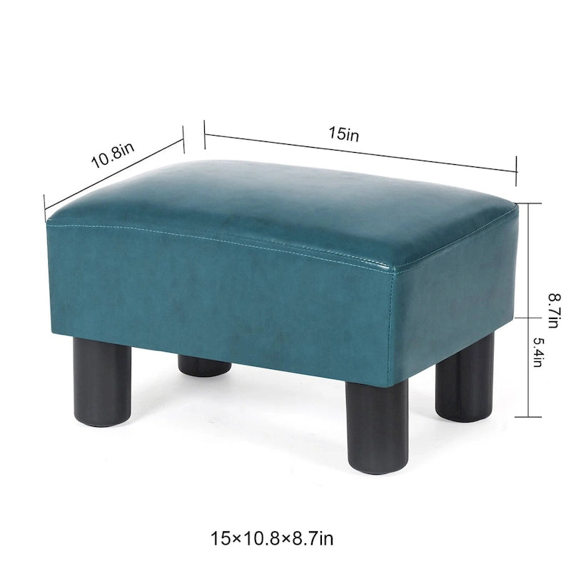 Tabouret repose-pieds ottoman en similicuir - Assise carrée rembourrée