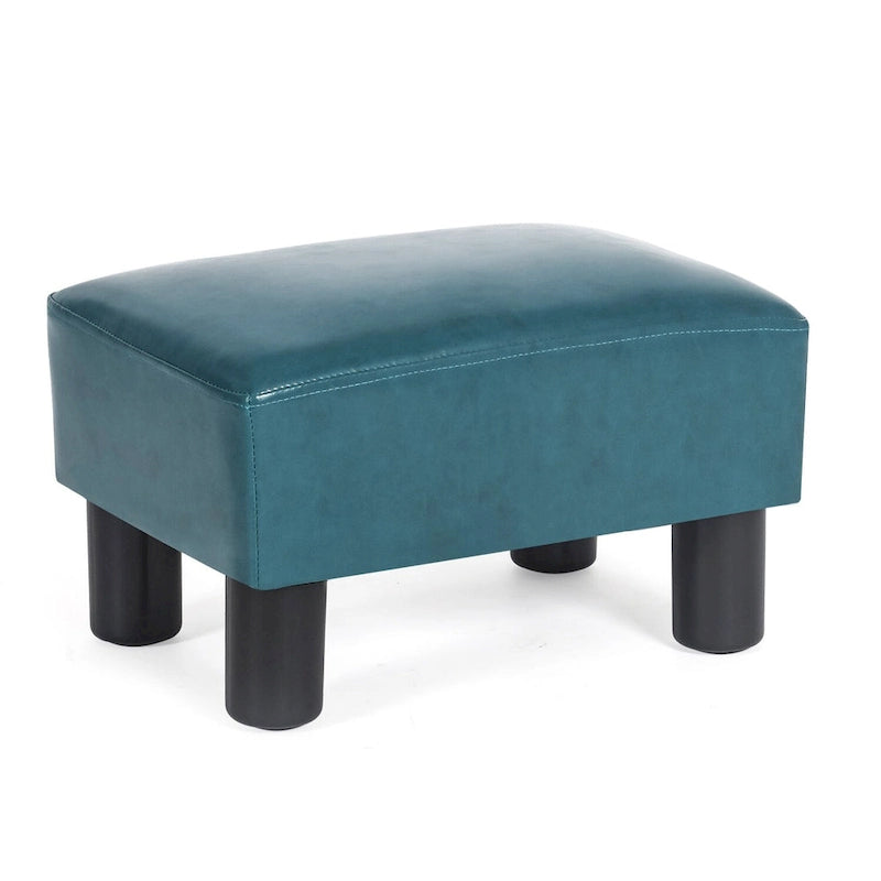 Tabouret repose-pieds ottoman en similicuir - Assise carrée rembourrée