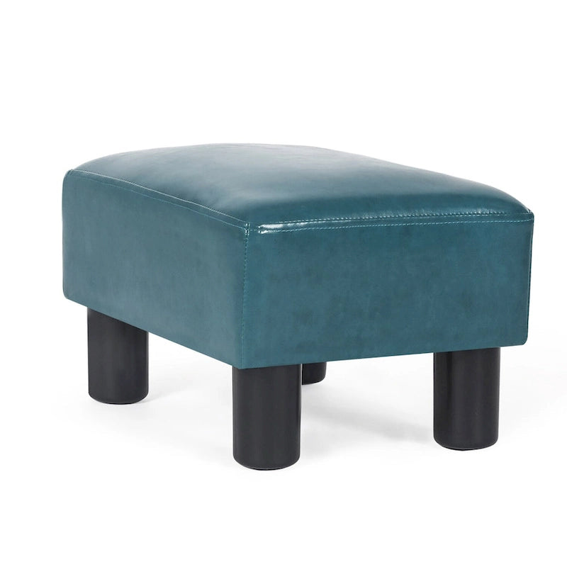 Tabouret repose-pieds ottoman en similicuir - Assise carrée rembourrée